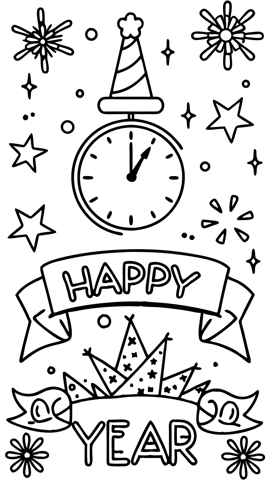 new years coloring pages printable